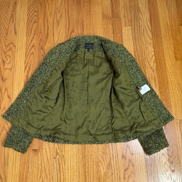 LOUBEN Canada Moss Green Wool Blend Tweed Suit Blazer Jacket 4 Academia Classic - Picture 13 of 16